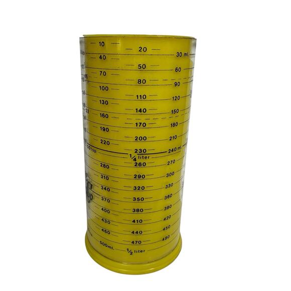 Vintage Milmour Metric Wonder Cup 2 Cup 16 oz 1 Pint Yellow Wet Dry - Picture 4 of 6